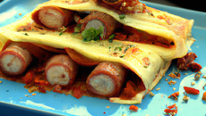Cannellonis de crêpes aux merguez