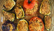 Petits légumes farcis au poulet et citron confit