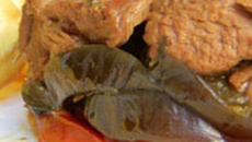 Tian d'agneau confit, aubergines & tomates