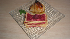 Feuilletés poires framboises