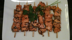 Mes brochettes de saumon à la japonaise