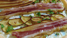 Tarte aux poires bacon et roquefort