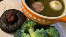 Soupe brocolis et boudin noir