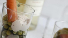 Jardinière de printemps et chantilly de foie gras