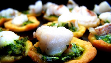 Tartellettes de lotte au pesto