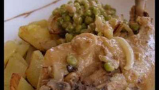 Poulet crémeux aux petits pois
