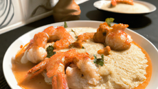 Couscous de gambas et sa bisque