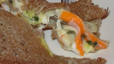 Galette à la fondue de poireaux et au surimi économique