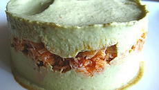Emietté de cabillaud au chorizo et mousse d'avocat