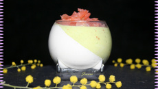 Mousse d'avocat et panna-cotta au roquefort