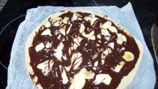 Pizza chocolat bananes