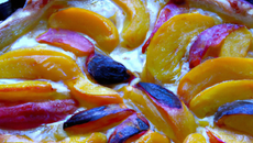Tarte au fromage et aux pêches