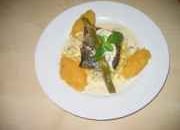 Dos de saumon grillé au basilic spazle et purée de potiron