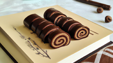 Mini bûches roulées au chocolat