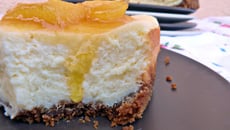 Cheesecake vanille, mangues caramélisées et spéculoos