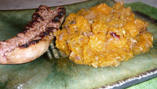 Compotée de potiron à l'ail et aux échalotes