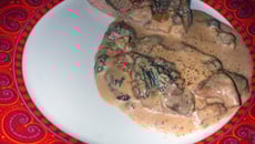 Côte de veau à la creme de morilles