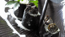 Sushi de camembert et Pomme de terre avec petit gris