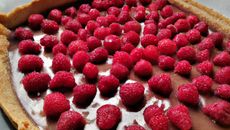 Tarte framboises-pralines