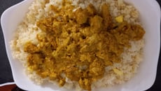 Riz à la crème et dinde au curry