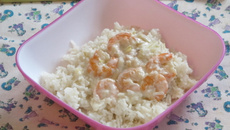 Crevettes à l'asiatique (lait de coco, citronnelle, gingembre)
