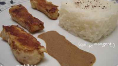 Emincé de poulet, sauce au chocolat épicée