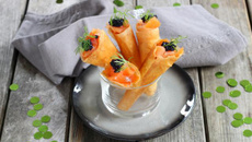 Cônes croustillants au saumon fumé