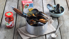 Moules au curry et crème de coco