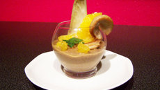 Verrine de boudin blanc, lentilles et agrumes