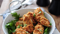 Aiguillettes de poulet en croûtes de cacahuètes et moutarde