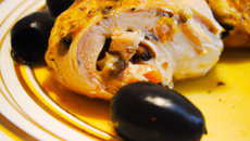 Poulet farci aux olives