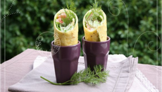 Wraps de saumon à l'aneth, concombre et tomate