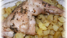 Cuisse de dinde et pommes de terre au four