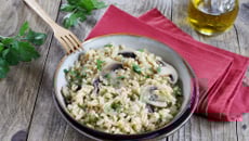 Blesotto au blé et champignons de Paris