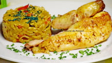 Coucou de Malines mariné à la provençale et risotto