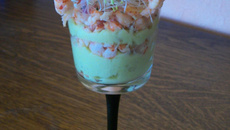 Verrine aux saveurs de fruits de mer et de lait de coco