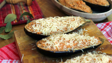 Aubergine farcie au jambon