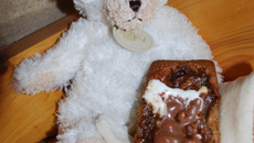 Fondants au chocolat au lait, cœur d'ourson guimauve