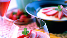 Sérac et gazpacho de fraises