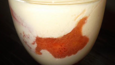 Mousse au chocolat blanc compote fraises rhubarbe