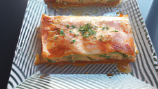 Lasagnes aux deux saumons et aux poireaux