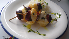 Brochettes de lotte au chorizo