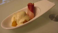 Petites cuillères magret fumé, compotée de pommes et sa crème fouettée au curry