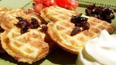 Gaufres aux courgettes & chantilly au Saint Marcellin