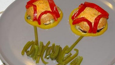 Flans marins en fleurs de poivrons