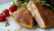 Escalope de saumon de Norvège façon cordon bleu