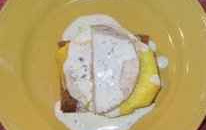 Mille-feuilles au foie gras et lamelles de mangue