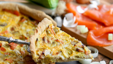 Quiche au saumon fumé et poireaux