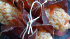 Cannelloni des grisons au risotto à la tomate et à la mozarella