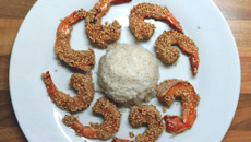 Crevettes au miel et aux sésames